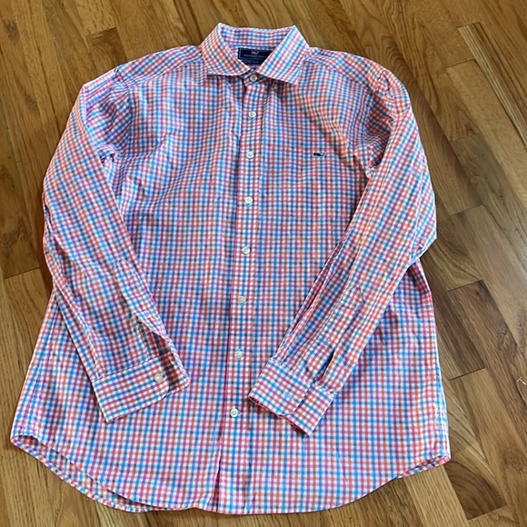 VINEYARD VINES Slim Fit Tucker Long Sleeve Dress Shirt, Size Large - Picture 4 of 9